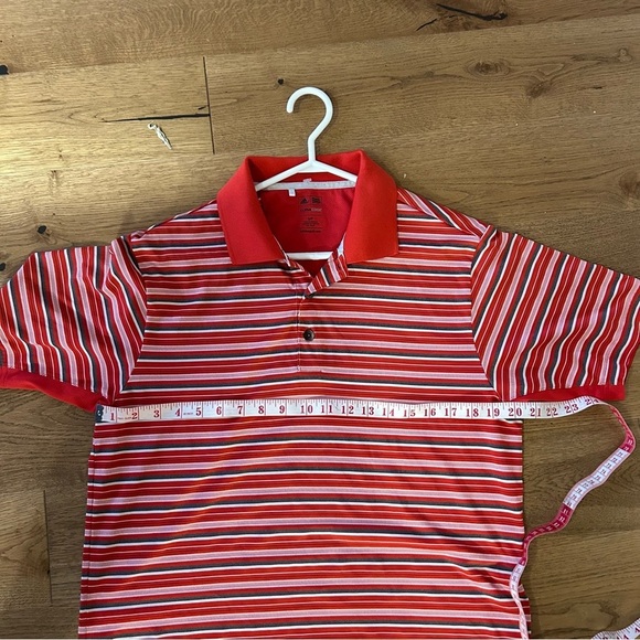 Adidas Red Striped Polo Shirt - Picture 10 of 10